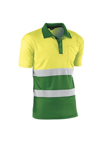 POLO MANGA CORTA JUBA HV720BC ALTA VISIBILIDAD AMARILLO/VERDE TALLA L