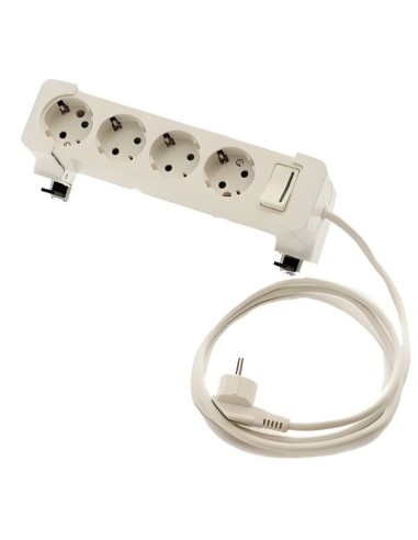 BASE MULTIPLE 3 TOMAS + 2 USB CON INTERRUPTOR Y SOPORTE SOBREMESA