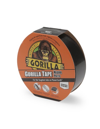 CINTA AMERICANA TEXTIL EXTRAFUERTE GORILLA 32m 48mm NEGRA