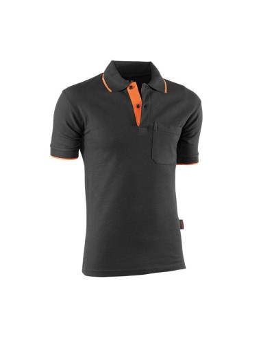 POLO MANGA CORTA JUBA 647 TOP RANGE NEGRO/NARANJA