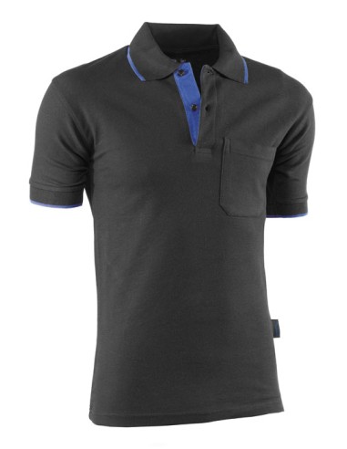 POLO MANGA CORTA JUBA 648 TOP RANGE NEGRO/AZULINA