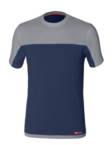 CAMISETA MANGA CORTA ISSA 8772 STRETCH AZUL/GRIS