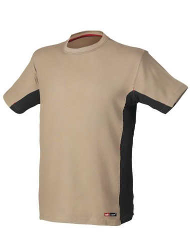 CAMISETA MANGA CORTA ISSA 8175 STRETCH BEIGE