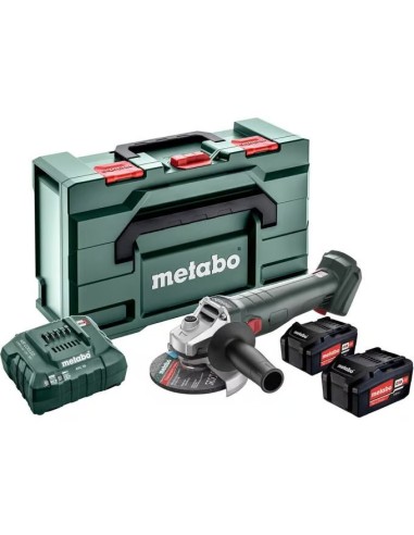 AMOLADORA METABO W 18 7-125 18V + 2 BATERIAS + CARGADOR