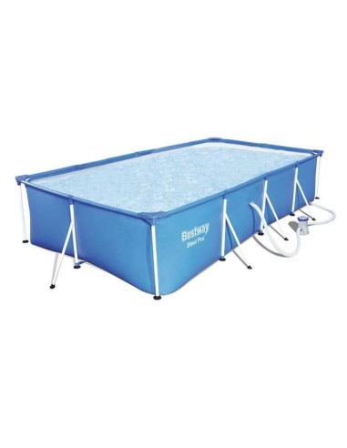 PISCINA BESTWAY STEEL PRO RECTANGULAR 300x201x66cm 3300L + DEPURADORA