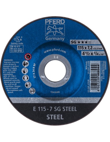 DISCO DESBASTE E STEEL PFERD 10UD