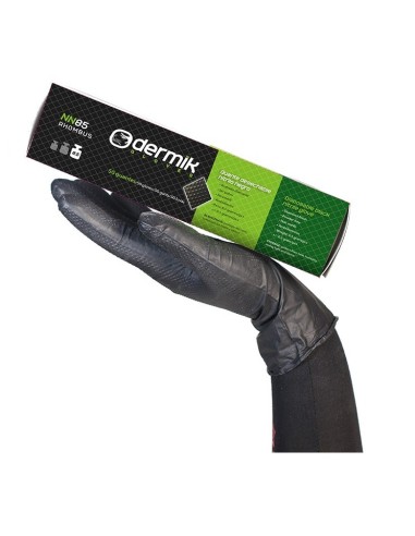 GUANTE DESECHABLE NITRILO NEGRO DERMIK 50UD