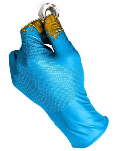 GUANTE DESECHABLE AZUL NITRILO GRIPPAZ 50UD