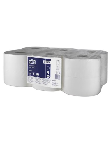 PAPEL HIGIENICO INDUSTRIAL 2 CAPAS TORK 180M 12UD