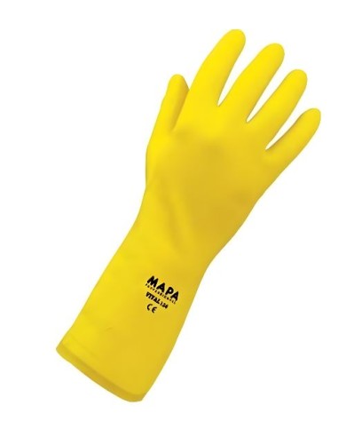 PACK 10UD GUANTE ESTANCO LATEX AMARILLO VITAL 124 MAPA