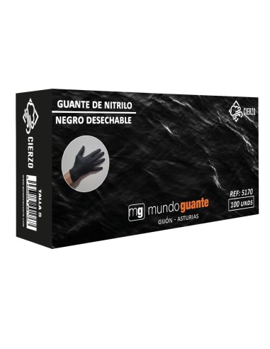 GUANTE NITRILO DESECHABLE 5,2 gr CIERZO NEGRO 100UD