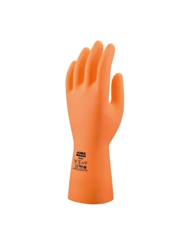 PACK 12UD GUANTE SIN SOPORTE LATEX 621C QUIMICO NARANJA