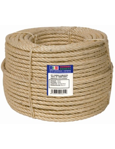 CUERDA CABLEADA SISAL 4C ROLLO FIBRA NATURAL