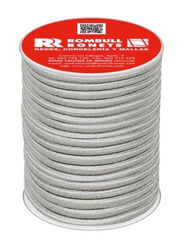 CUERDA ELASTICA PES CARRETE POLIESTER Y LATEX BLANCO 25m