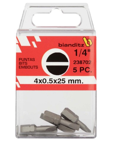 JUEGO PUNTAS BIANDITZ 1/4" BOCA RECTA