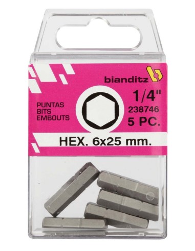 JUEGO PUNTAS BIANDITZ 1/4" HEXAGONAL