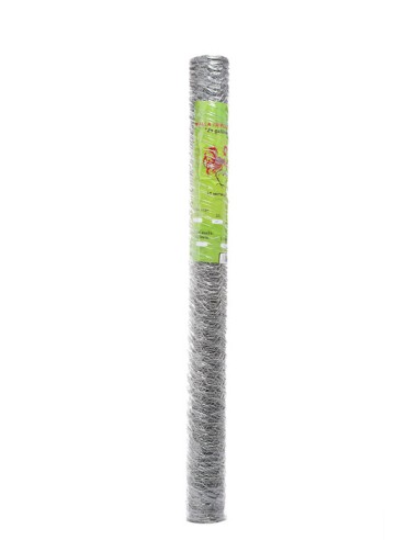 ROLLO DE MALLA GALVANIZADA PARA GALLINERO TRIPLE TORSION 1x10M