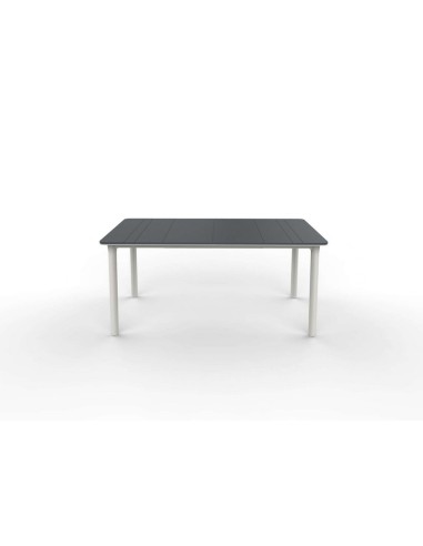 MESA RESOL NOA RESINA INECTADA RECTANGULAR 160x90cm GRIS OSCURO PATAS BLANCAS