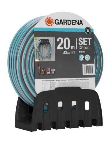 KIT MANGUERA CLASSIC Ø13mm 20 M + SOPORTE MURAL GARDENA