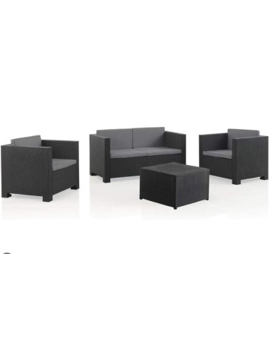 SET DIVA CONFORT STORAGE SOFA + 2 SILLONES + MESA GRAFITO