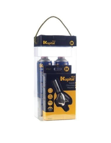 KIT SOPLETE PIEZOELECTRICO + 2 BOTELLAS GAS KT647 KAPITAL