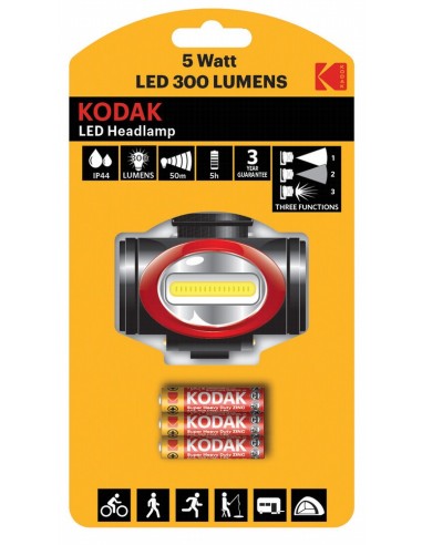 LINTERNA FRONTAL LED HEADLAMP 300 LUMENES KODAK