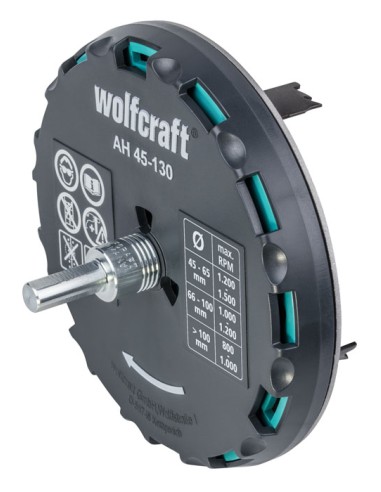 CORTA CIRCULOS WOLFCRAFT YESO Y MADERA 45-130mm