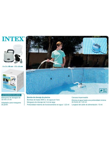 BOMBA VACIADO PISCINAS 3595L/H INTEX