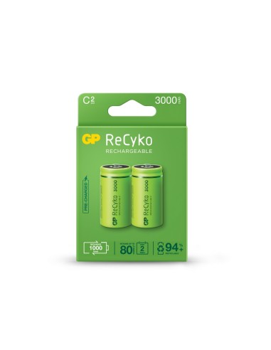 PILA RECARGABLE PRECARGADA RECYKO LR-14 C 1,2 V 3000 mAh 2UD