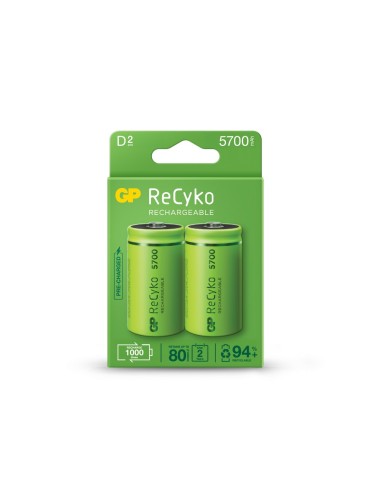 PILA RECARGABLE PRECARGADA RECYKO LR20-D 1,2 V 5700 mAh 2UD