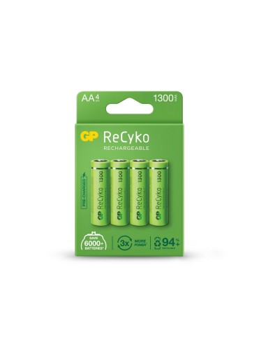 PILA RECARGABLE PRECARGADA RECYKO LR6-AA 1,2 V 1300 mAh 4UD