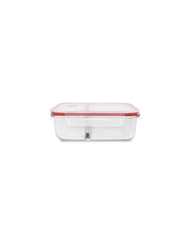 CONTENEDOR PORTA ALIMENTOS RECTANGULAR VIDRIO DIVIDIDO 1360ml