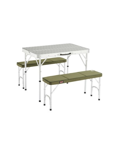 MESA DE CAMPING CON BANCOS PACK AWAY PARA 4 ALUMINIO 90x57x70cm