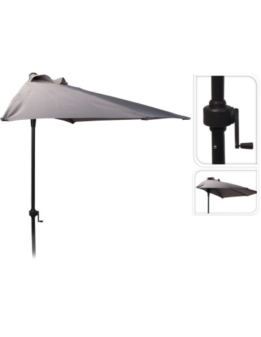 PARASOL ESQUINERO ALUMINIO 250cm GRIS