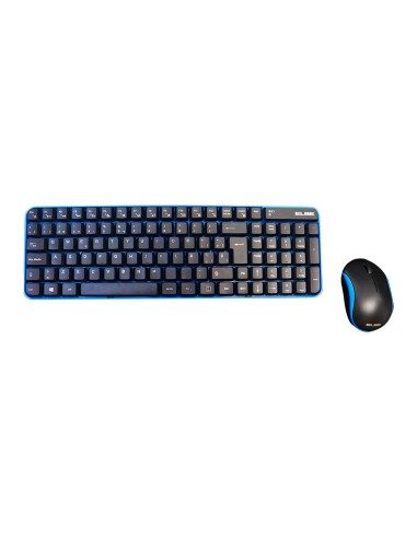 SET TECLADO Y RATON INALAMBRICOS ELBE AZUL-NEGRO