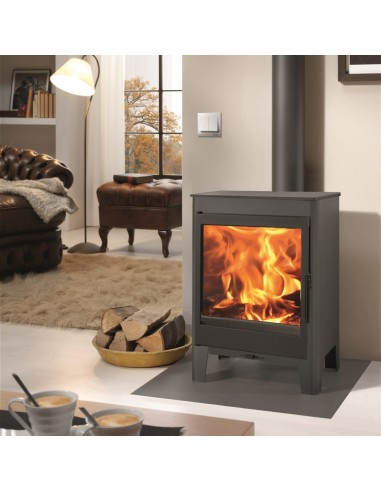 ESTUFA LEÑA ECODESIGN JAZZ 653x436x443mm PANADERO 5.9KW RENDIMIENTO 77%