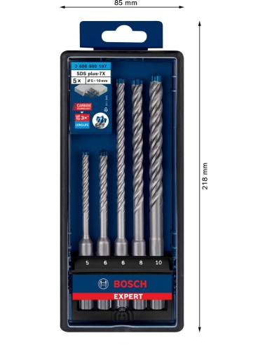 JUEGO BROCAS BOSCH EXPERT SDS PLUS HORMIGON ARMADO 5UD