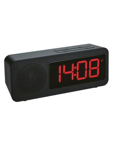 RELOJ DIGITAL NEGRO CON RADIO FM Y TERMOMETRO 60.2546.01