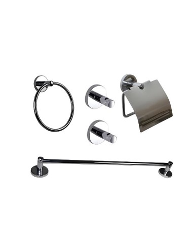 JUEGO DE BAÑO SMART PARED METAL INOX 5 PIEZAS