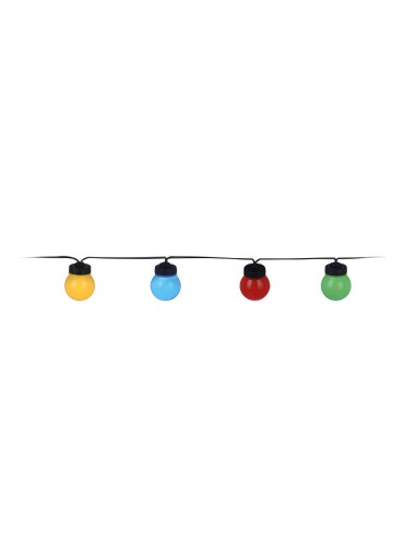 GUIRNALDA CON 20 BOMBILLAS ESFERICA DE LED FIJA MULTICOLOR IP44 1250cm