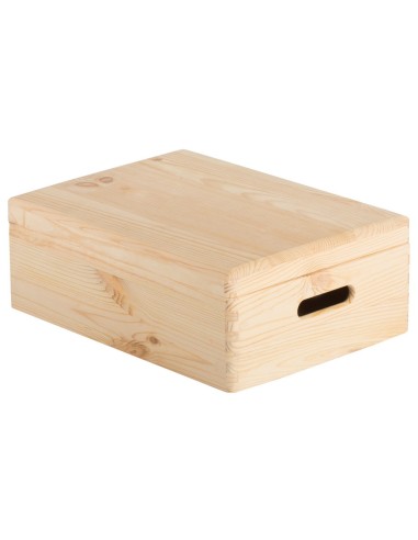 CAJA DE MADERA DE PINO CON TAPA 40x30x14cm