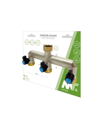 DERIVACION 3 SALIDAS PARA GRIFO JARDIN Ø3/4" LATON