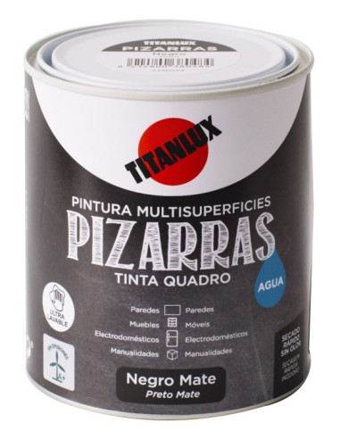 ESMALTE TITANLUX PIZARRAS AGUA NEGRO 750ml