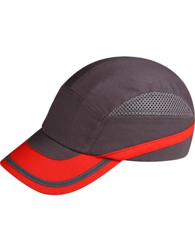 GORRA CLIMAX ANTIGOLPES GRIS ROJO