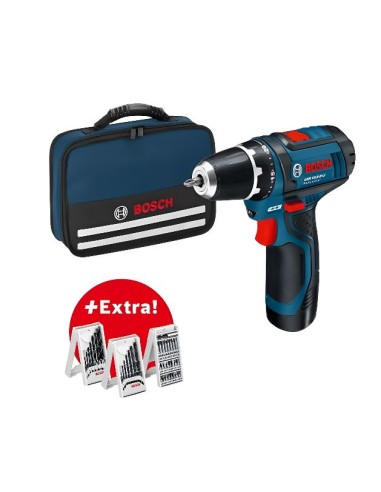 ATORNILLADOR BOSCH GSR 12V-15 12V CON MALETIN 2 BATERIAS Y 39 ACCESORIOS