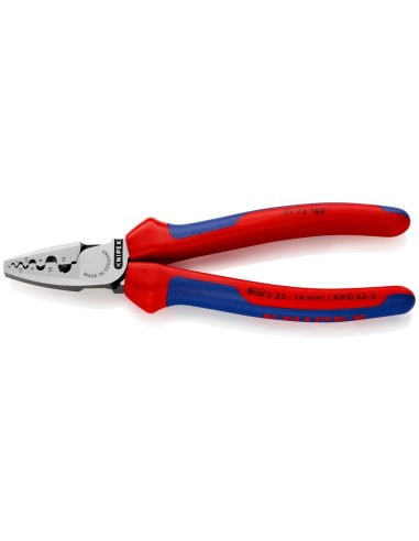 ALICATE MANUAL PARA ENTALLAR PUNTERAS 0,25-16mm 97 72 180 KNIPEX