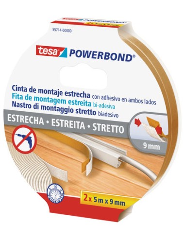 CINTA DOBLE CARA POWERBOND SLIM TESA 5m 9mm