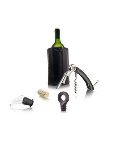 SET ENFRIADOR DE VINO (SACACORCHOS DOS TIEMPOS + TAPON Y ESCANCIADOR + ICC BRANDS)