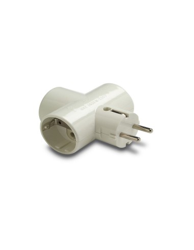 ADAPTADOR TRIPLE TOMA TIERRA CERAMICA 16A 250V