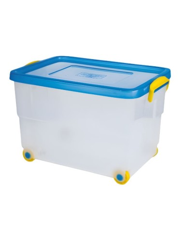 CONTENEDOR EUROBOX 60L CON RUEDAS AZUL 10260 DENOX